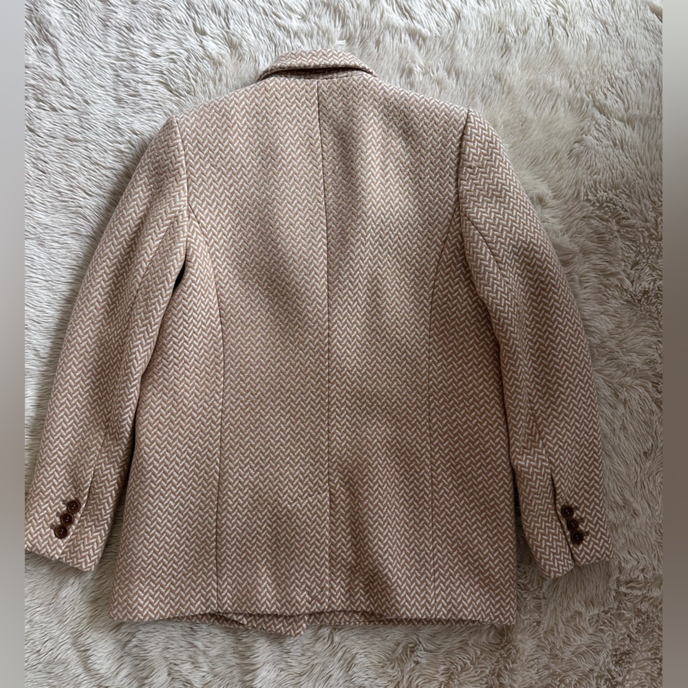 Anine Bing Beige Chevron Double-Breasted Blazer - Picture 12 of 16